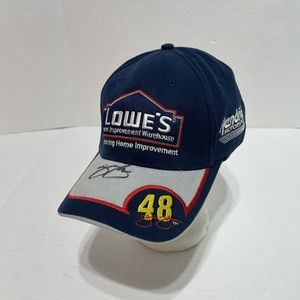 Autographed Jimmie Johnson Hat Blue #48 Lowes Racing Chase Authenticator Nu-Fit